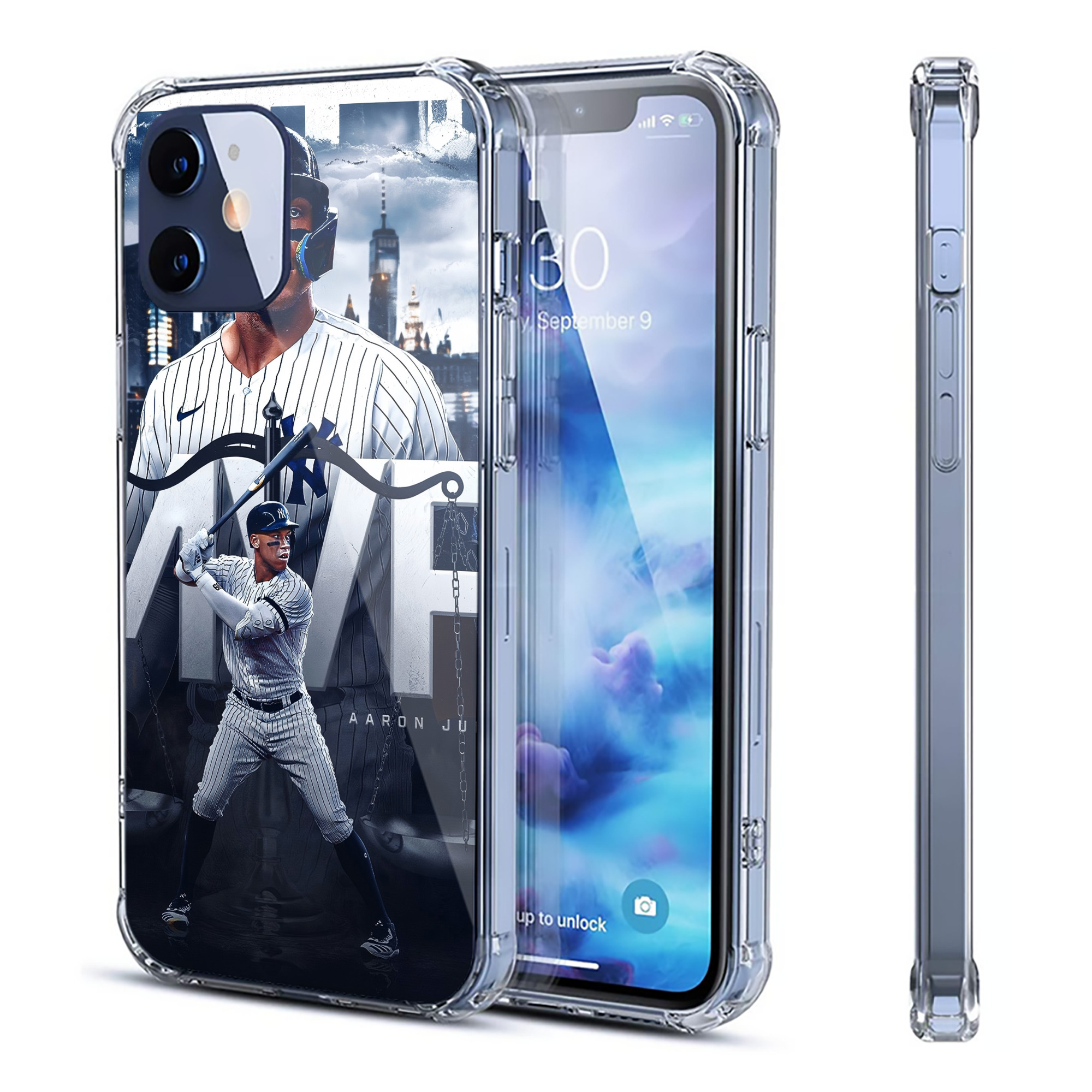 Aaron Judge MVP Clear IPhone 12 Case – Soft TPU With UV Print – Enhanced Drop Protection, Precise Fit, Anti-Fingerprint, Customizable Design, Scratch-Resistant, Yellow-Resistant